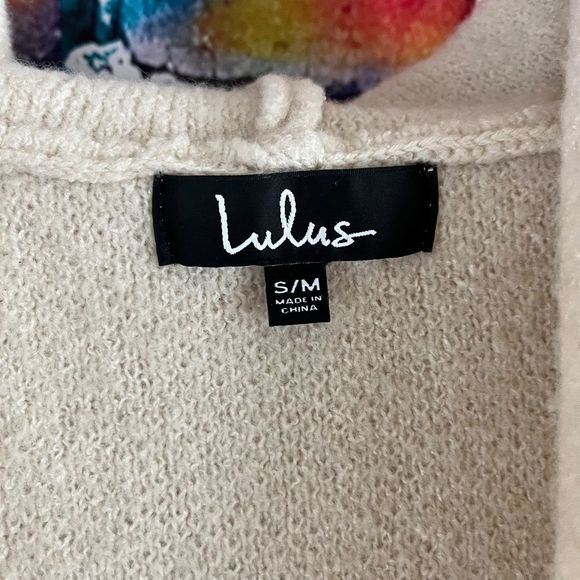 Lulus Carlsbad Tan and Beige Hooded Cardigan Sweater S/M - Picture 6 of 9